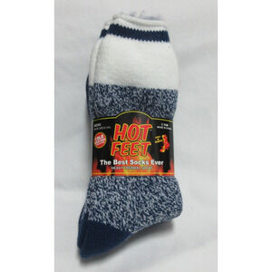 Hot Feet Heavy Thermal Socks 2 Pair Pack Men’s Size 6–12.5 Winter Warm Navy Blue